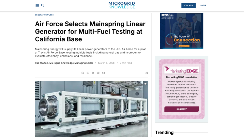 Loc Generator Usaf Air Force Selects Mainspring Linear Generator for Multi-Fuel Testing at ...